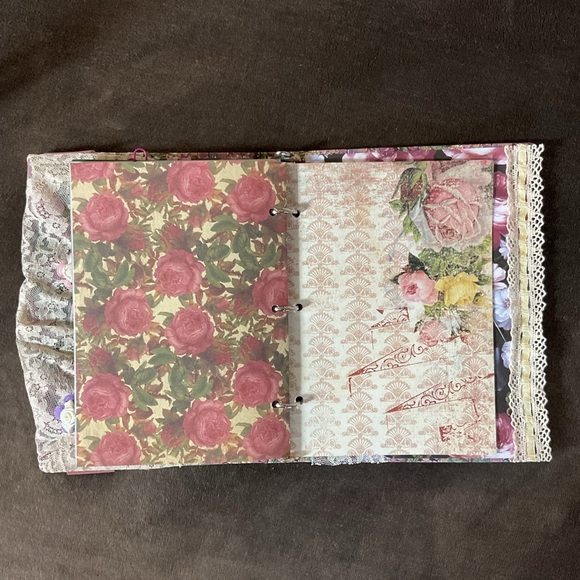 Handmade romantic floral altered binder journal 9” x 6.5” - Picture 13 of 17